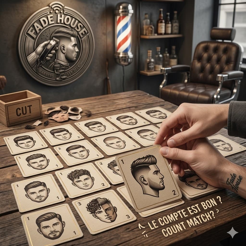 Illustration du jeu puzzle visage et coupe